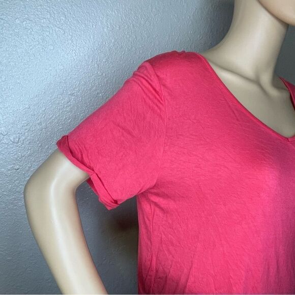 So Coral Short Sleeve Blouse Keyhole Back Size Medium - Picture 3 of 8